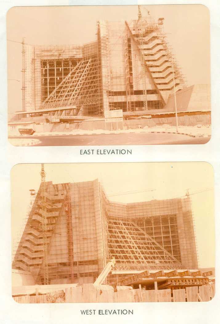Construction site photographs showing east and west elevations, courtesy of Radisson Blu Resort