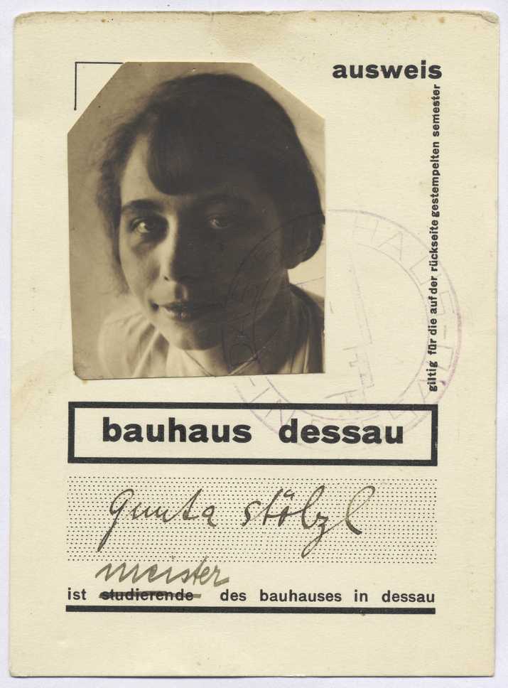 Bauhaus identity card of Gunta Stolzl, 1928. Photo: Markus Hawlik, Bauhaus-Archiv, Berlin